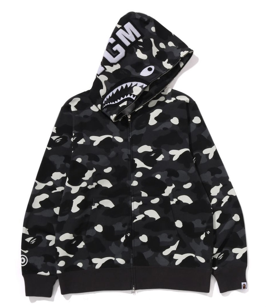 A BATHING APE BAPE CITY CAMO SHARK FULL ZIP HOODIE