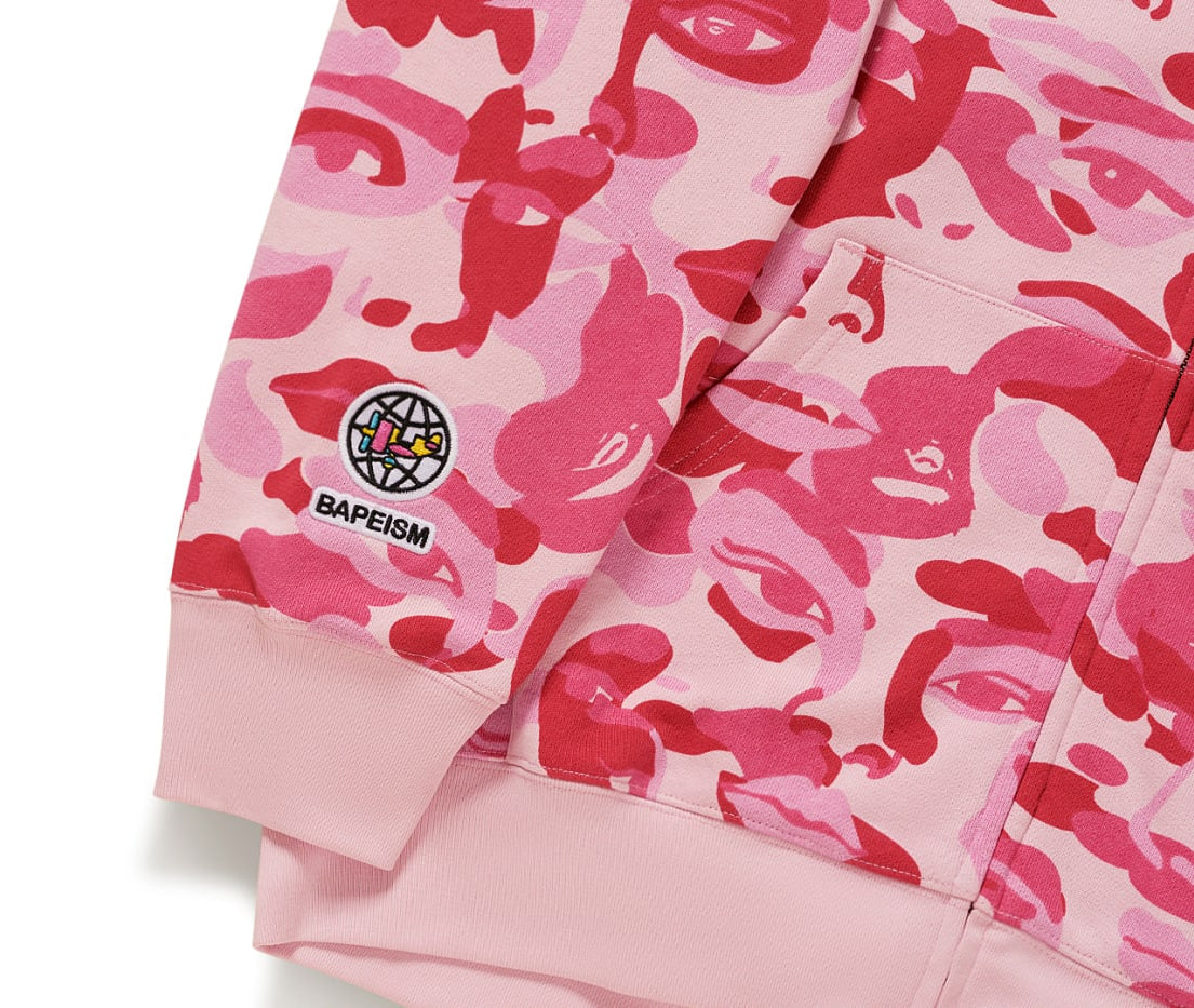 A BATHING APE BAPE x KIDSUPER CAMO SHARK FULL ZIP HOODIE PINK