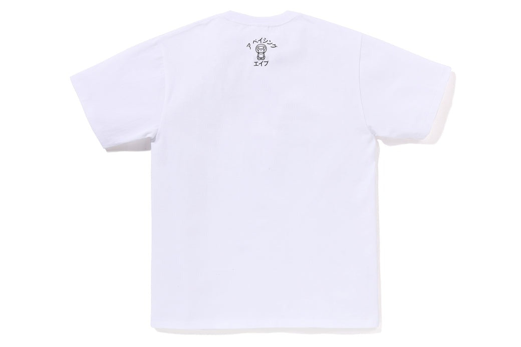 A BATHING APE BAPE BABY MILO COLLEGE TEE WHITE