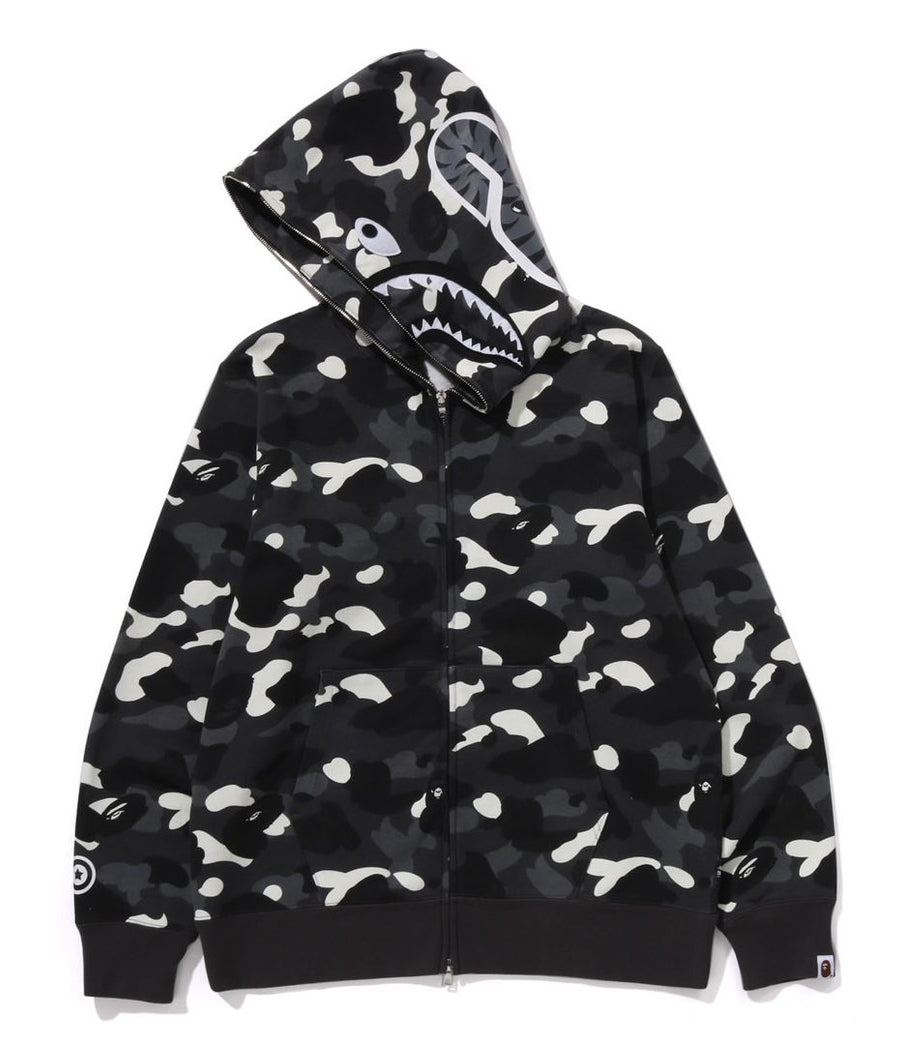A BATHING APE BAPE CITY CAMO SHARK FULL ZIP HOODIE