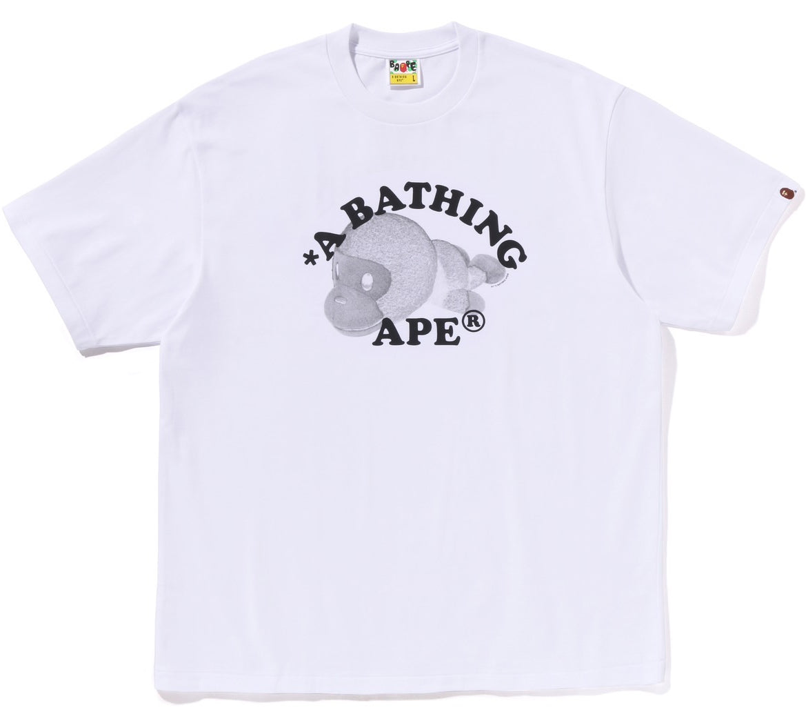 A BATHING APE BAPE MILO COLLEGE RELAXED FIT TEE WHITE