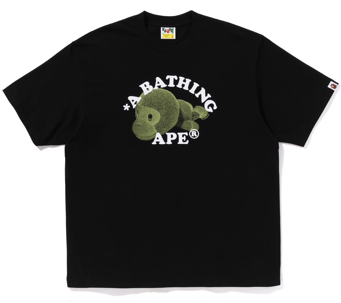 A BATHING APE BAPE MILO COLLEGE RELAXED FIT TEE BLACK