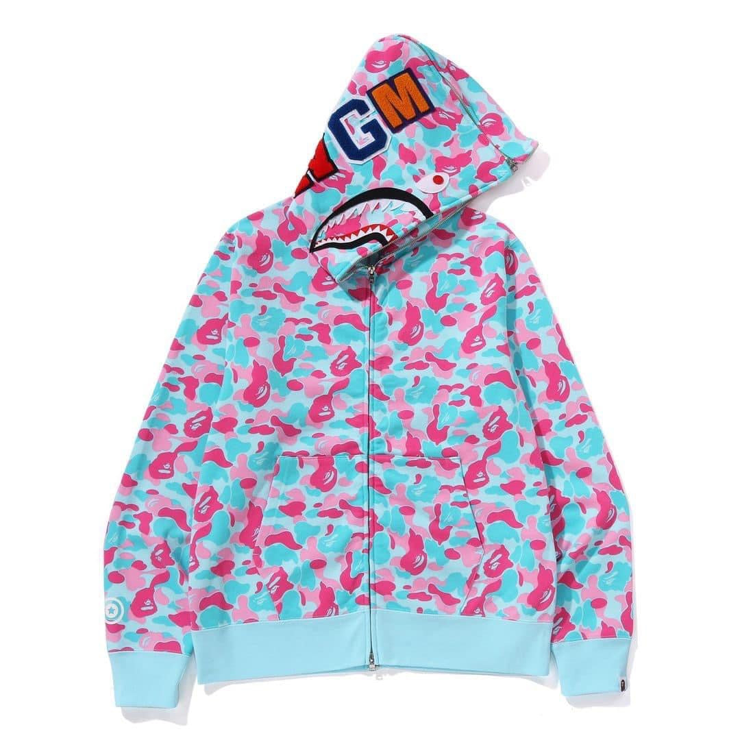 A BATHING APE BAPE USA LIMITED COLLECTION BAPE STORE MIAMI SEPARATE SHARK FULL ZIP HOODIE