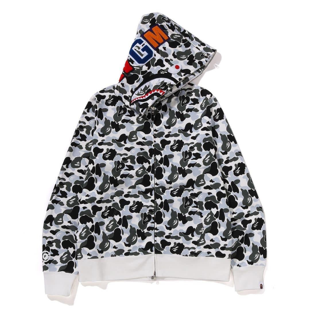 A BATHING APE BAPE JAPAN LIMITED COLLECTION BAPE STORE KYOTO SEPARATE SHARK FULL ZIP HOODIE