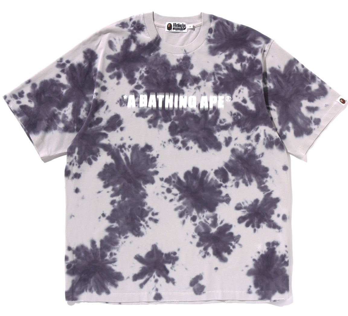 A BATHING APE BAPE DESTROYED BLEACH LOGO RELAXED FIT TEE GRAY