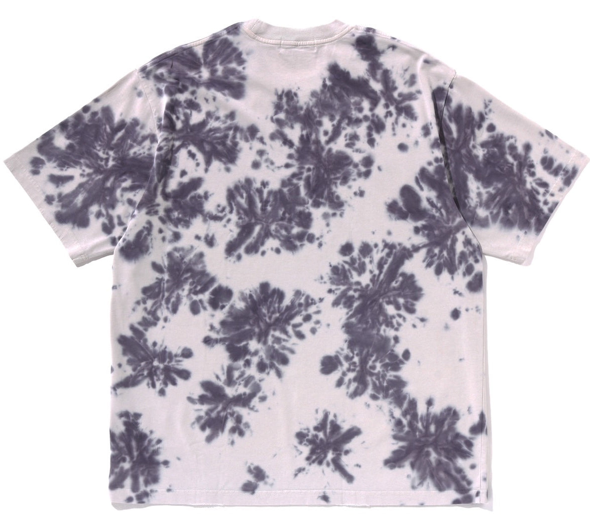 A BATHING APE BAPE DESTROYED BLEACH LOGO RELAXED FIT TEE GRAY