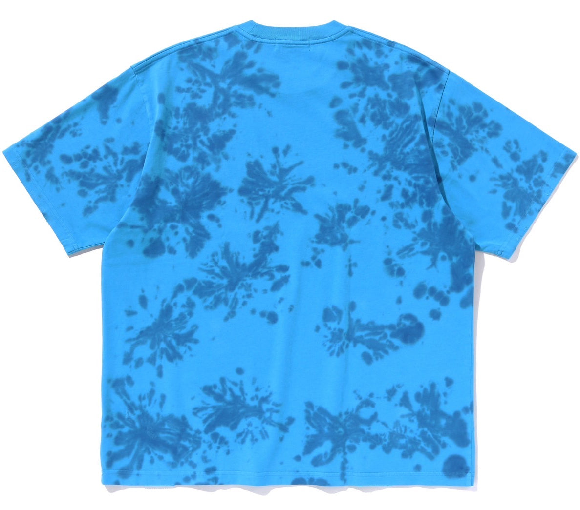 A BATHING APE BAPE DESTROYED BLEACH LOGO RELAXED FIT TEE BLUE