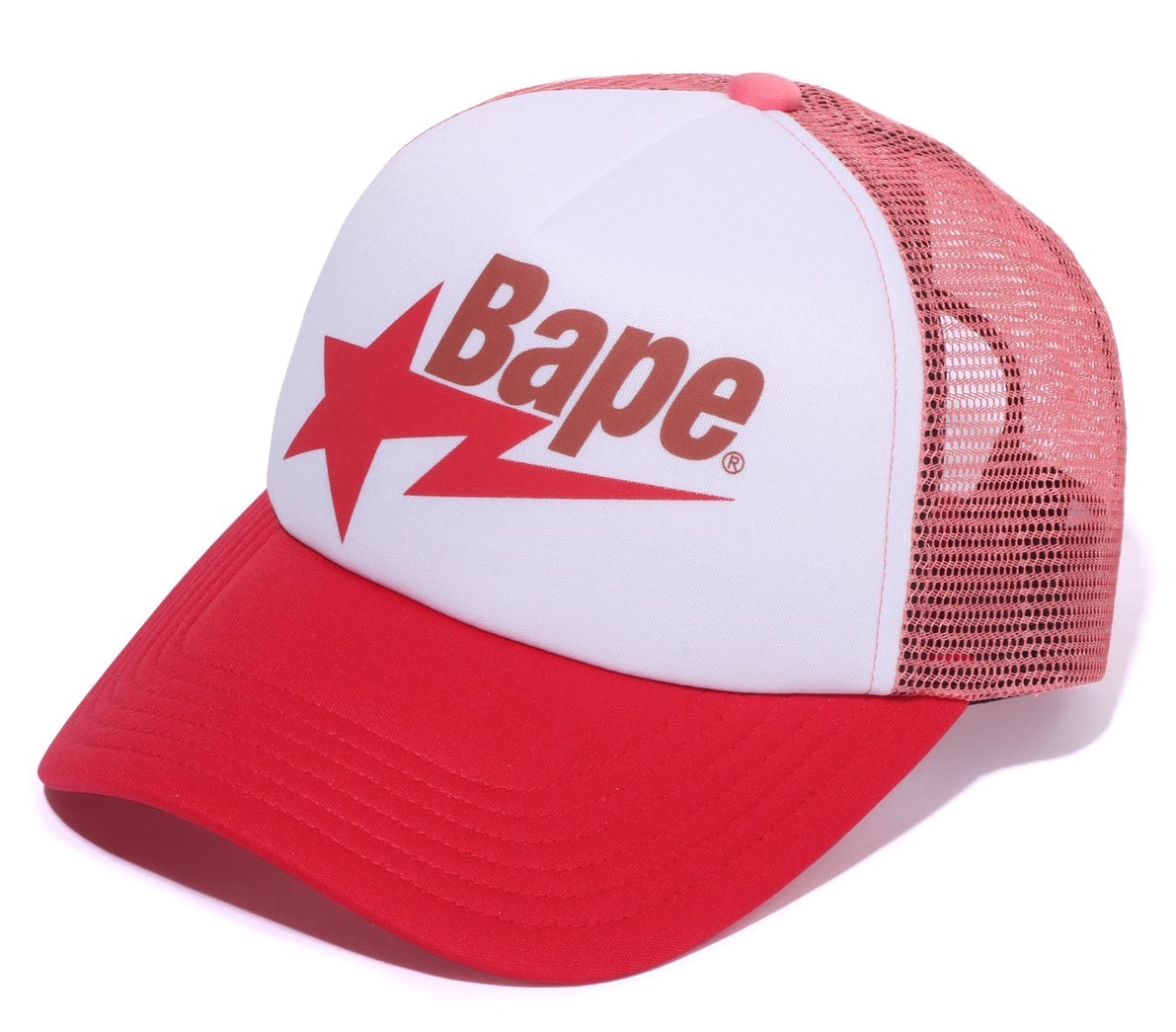 A BATHING APE BAPE STA MESH CAP RED