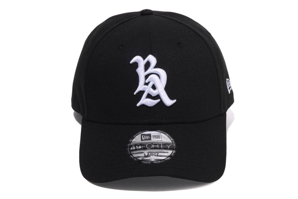 A BATHING APE BAPE BASEBALL LOGO NEW ERA 49FORTY CAP Black