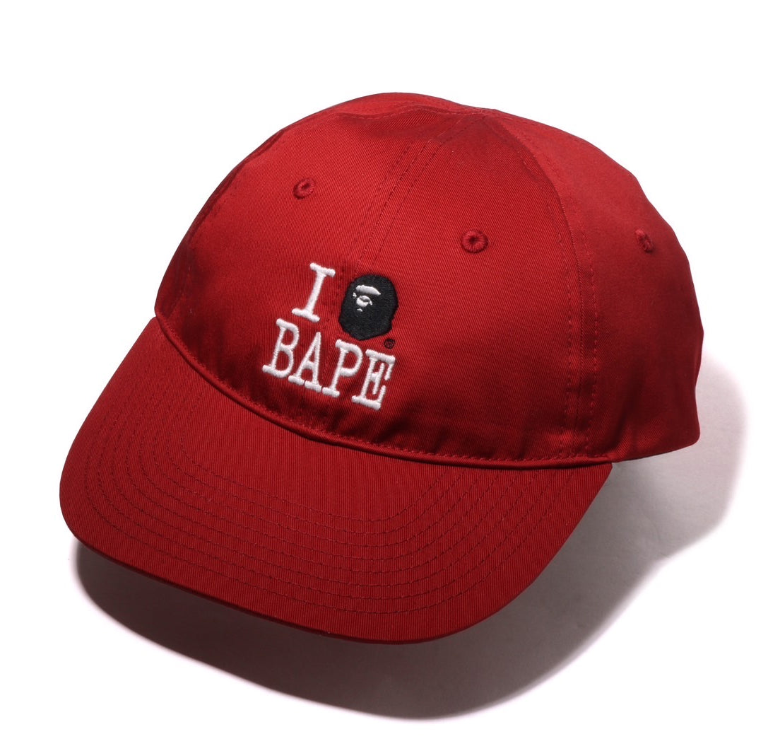 A BATHING APE BAPE LOGO COTTON TWILL CAP BLACK