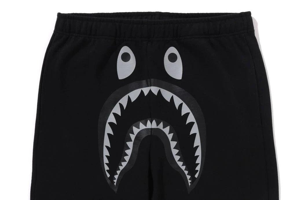 A BATHING APE BAPE SHARK SWEAT PANTS BLACK