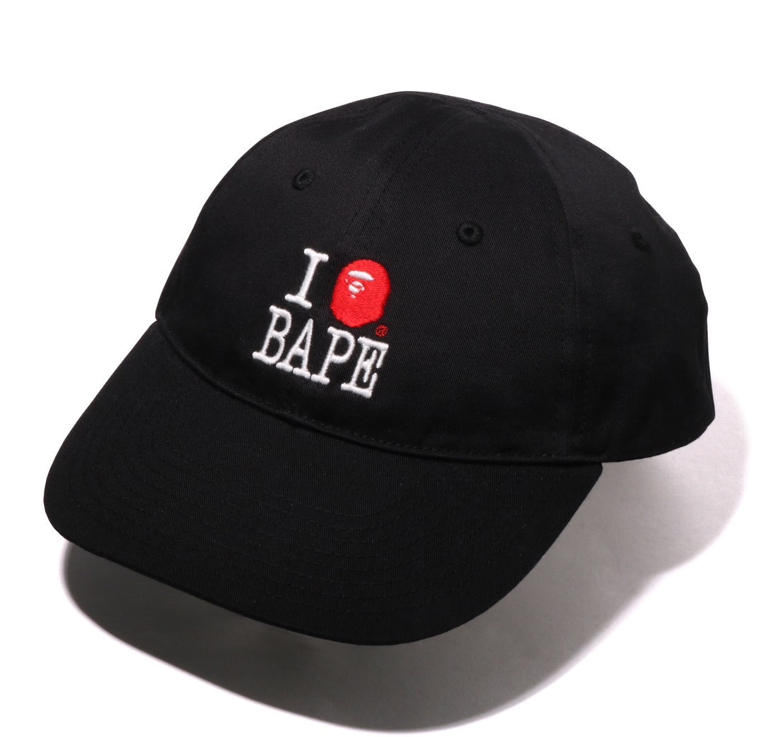 A BATHING APE BAPE LOGO COTTON TWILL CAP RED