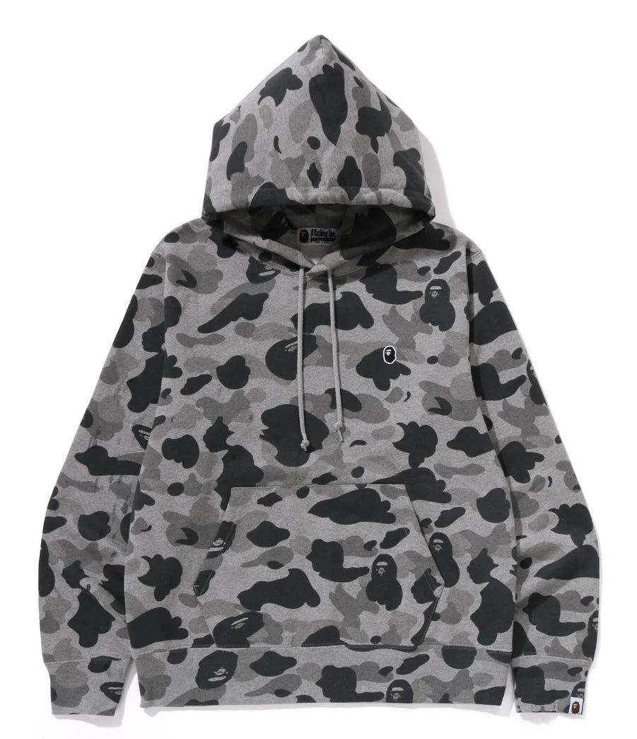 A BATHING APE BAPE HEATHER GRAY CAMO PULLOVER HOODIE