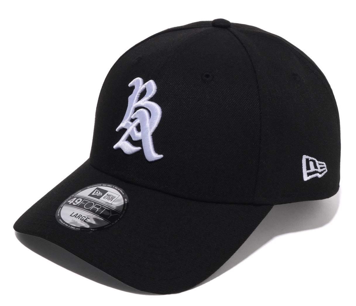 A BATHING APE BAPE BASEBALL LOGO NEW ERA 49FORTY CAP Black
