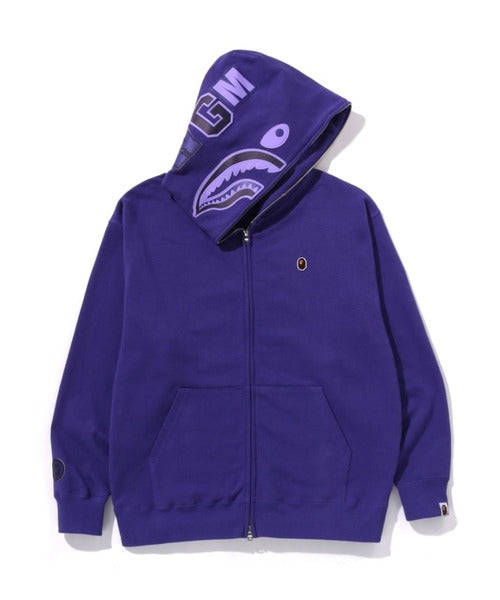 ONE POINT APE HEAD SHARK RELAXED FIT FULL ZIP HOODIE パープル