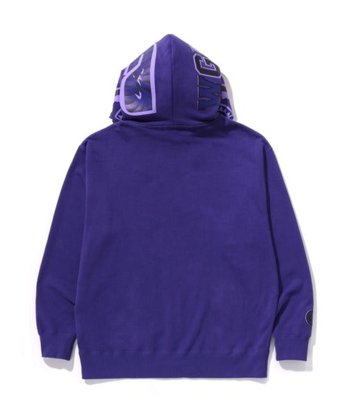 ONE POINT APE HEAD SHARK RELAXED FIT FULL ZIP HOODIE パープル Detail