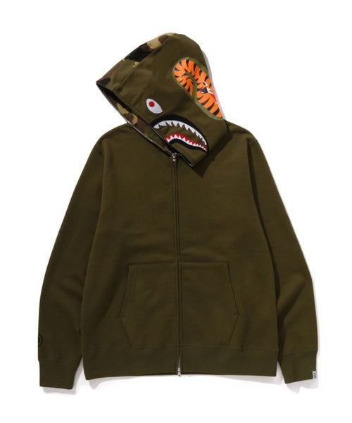 1ST SHARK FULL ZIP HOODIE オリーブ Detail