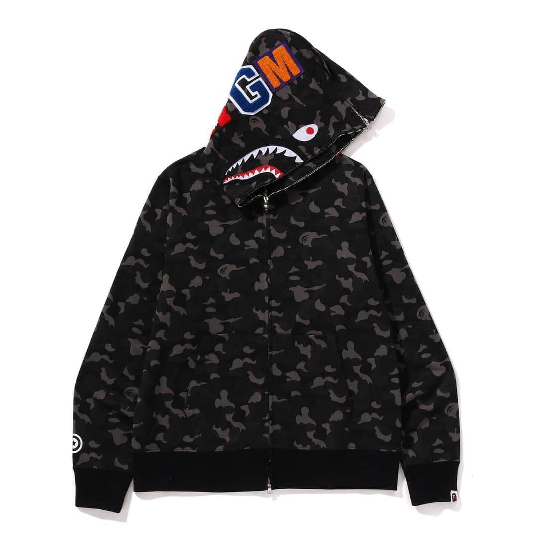 A BATHING APE BAPE JAPAN LIMITED COLLECTION BAPE STORE AOYAMA SEPARATE SHARK FULL ZIP HOODIE