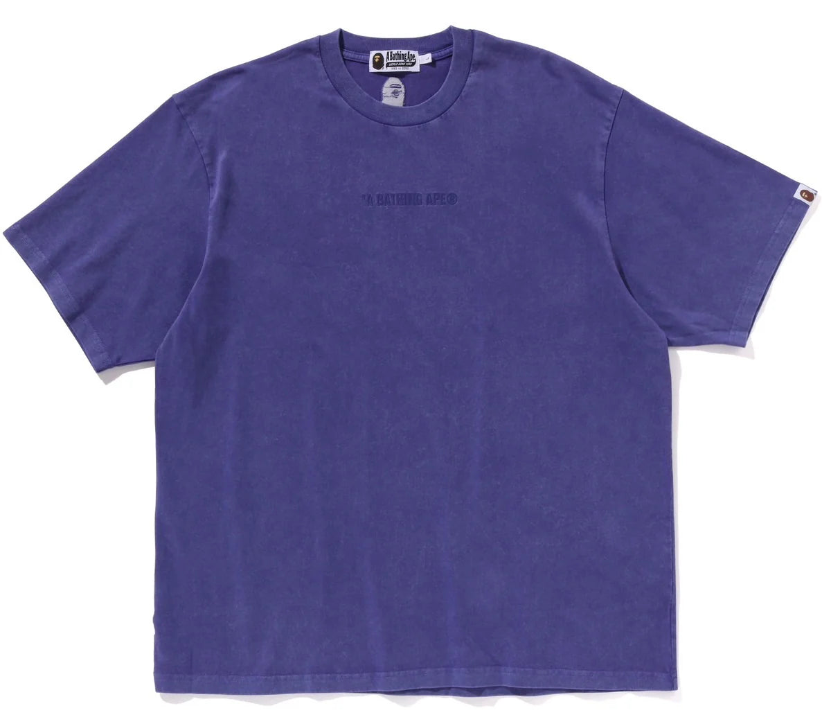 A BATHING APE BAPE GARMENT DYE BATHING APE LOGO RELAXED FIT TEE PURPLE