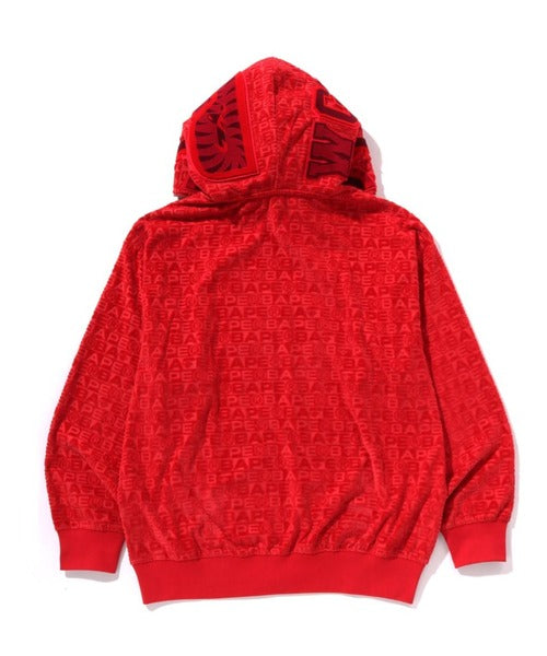 LUX SPORT PATTERN SHARK RELAXED FIT FZ HOODIE レッド Detail