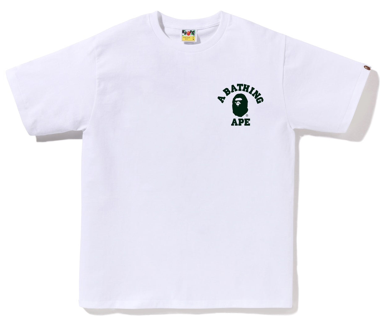 A BATHING APE BAPE ABC CAMO COLLEGE ATS TEE WHITE GREEN