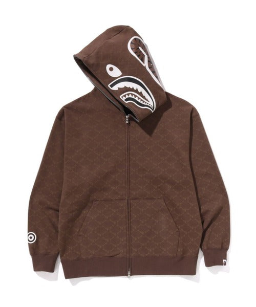 COLLEGE MONOGRAM RELAXED FIT SHARK FULL ZIP HOODIE M ブラウン Detail