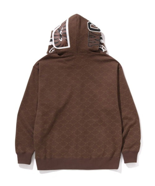 COLLEGE MONOGRAM RELAXED FIT SHARK FULL ZIP HOODIE M ブラウン Detail