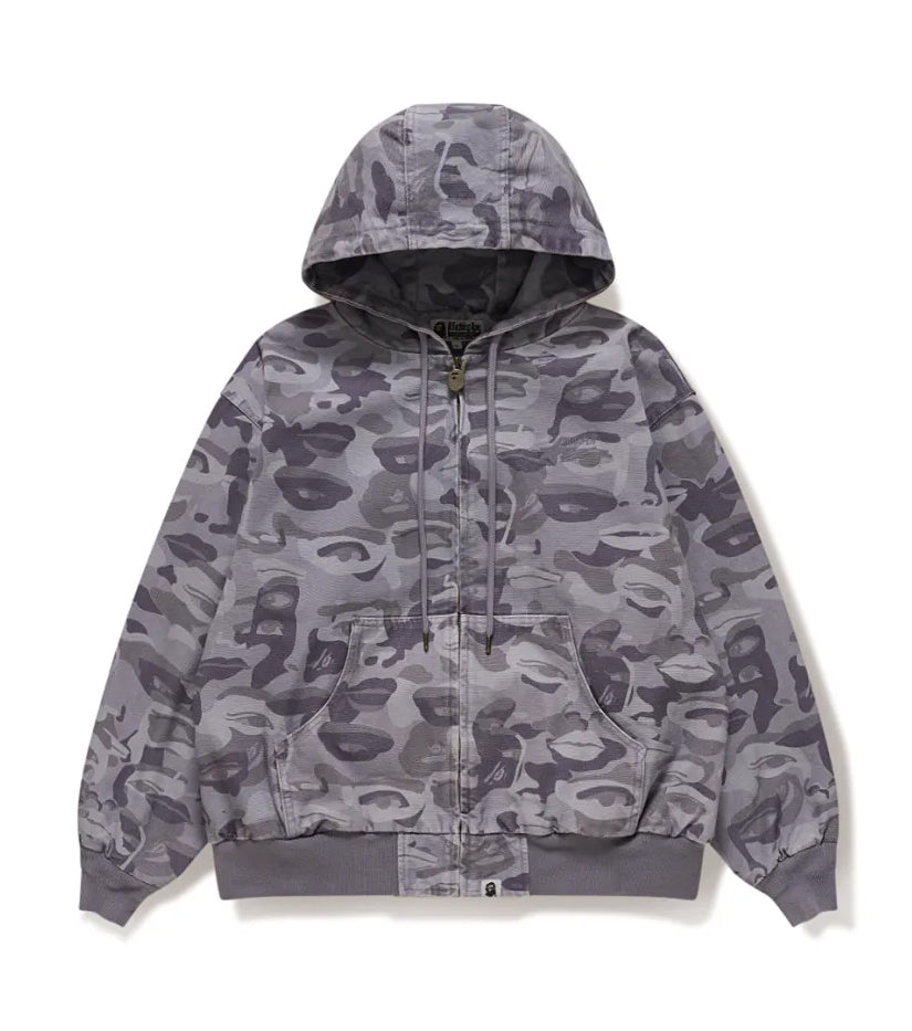 A BATHING APE BAPE KIDSUPER SOLID CAMO JACQUARD JACKET GRAY