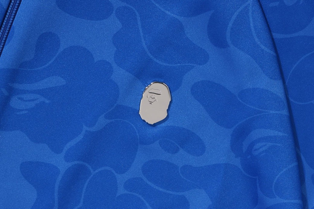 A BATHING APE BAPE SOLID CAMO RELAXED FIT SHARK FULL ZIP HOODIE BLUE