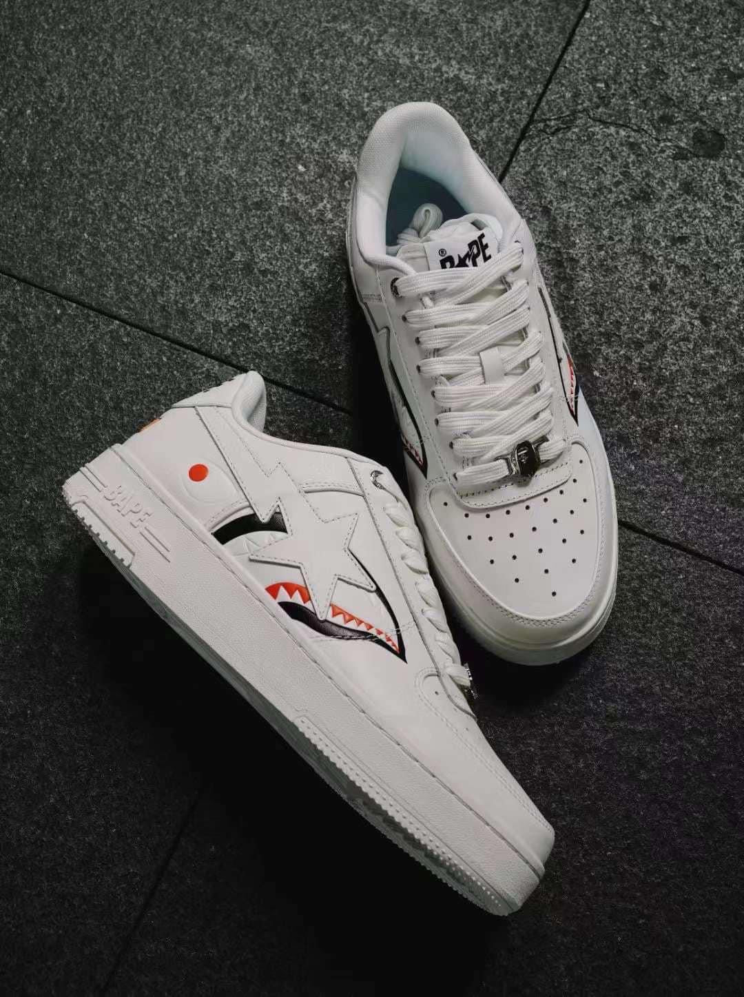A BATHING APE BAPE STA SHARK WHITE