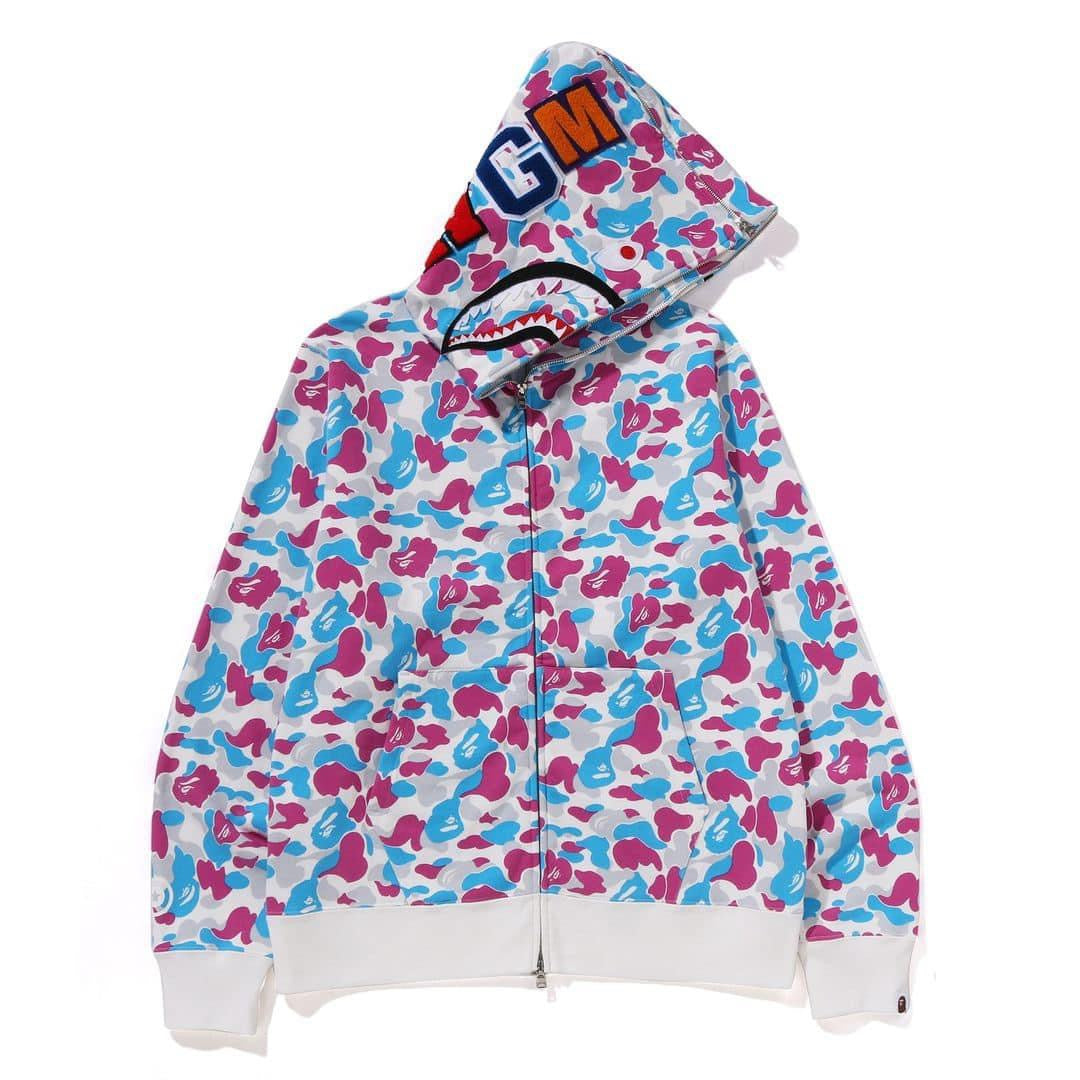 A BATHING APE BAPE JAPAN LIMITED COLLECTION BAPE STORE YOKOHAMA SEPARATE SHARK FULL ZIP HOODIE