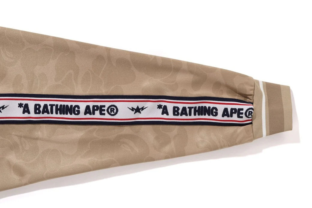 A BATHING APE BAPE SOLID CAMO RELAXED FIT SHARK FULL ZIP HOODIE BEIGE