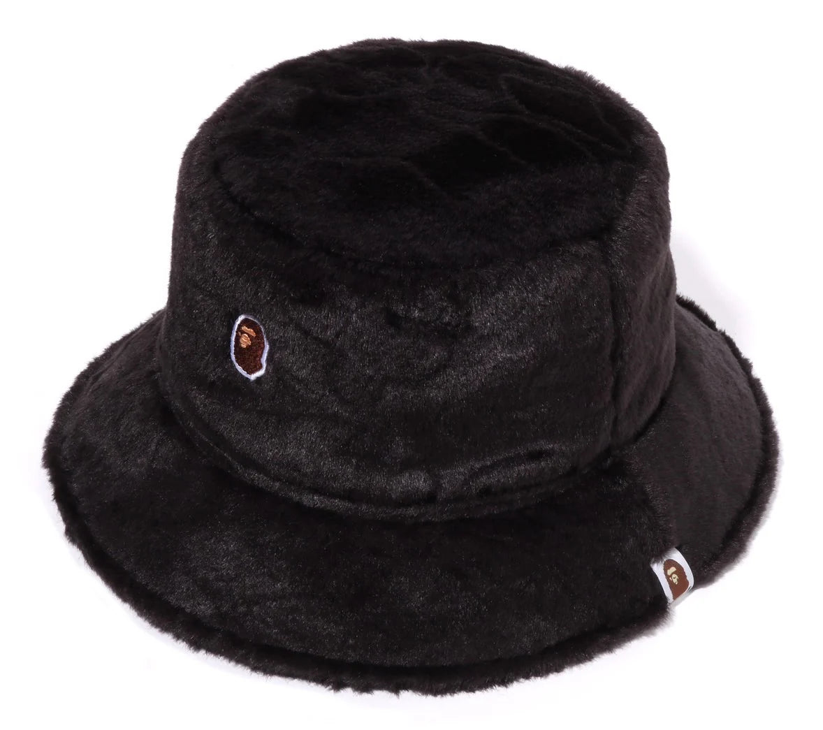 A BATHING APE BAPE NEON CAMO FUR HAT BLACK