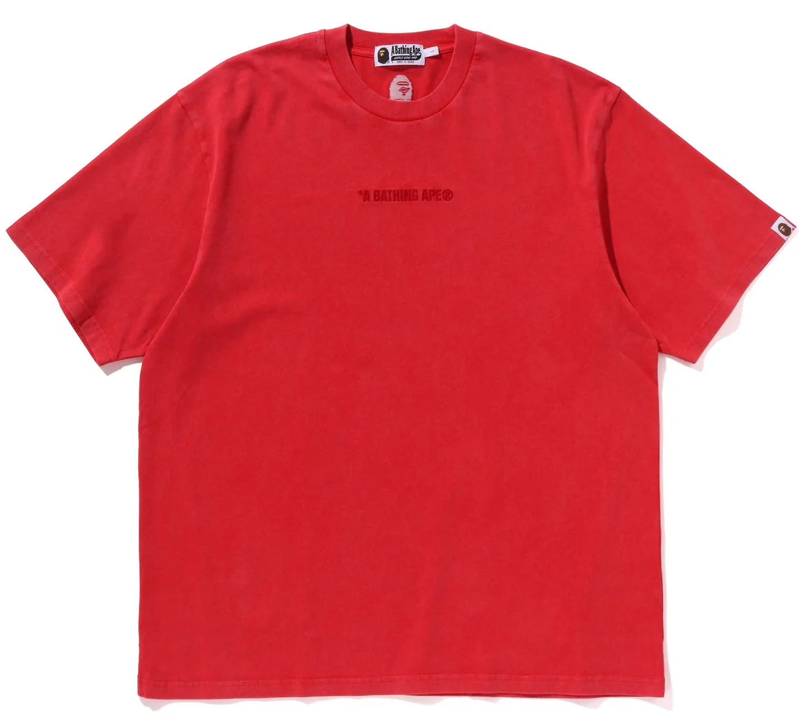 A BATHING APE BAPE GARMENT DYE BATHING APE LOGO RELAXED FIT TEE RED