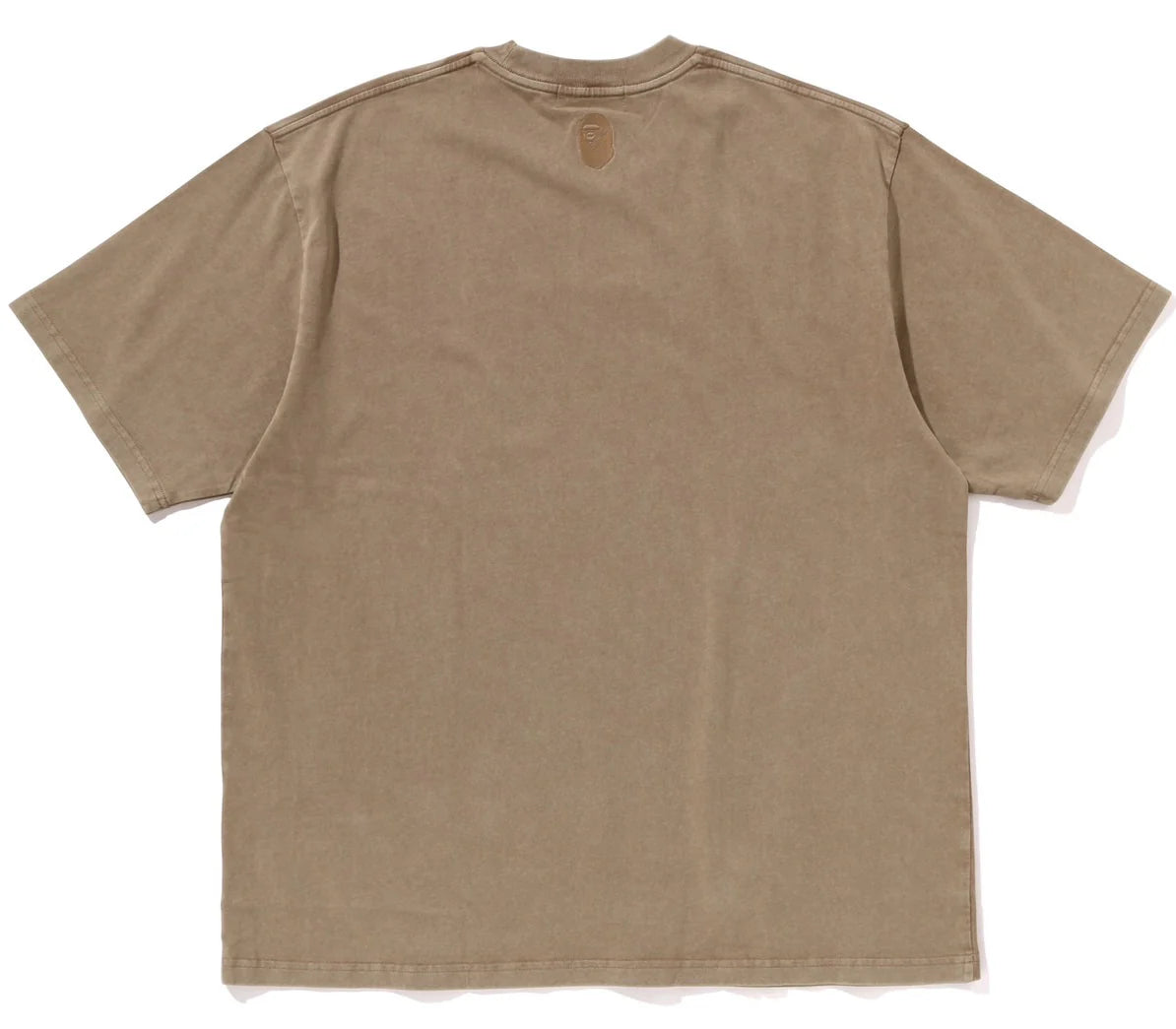 A BATHING APE BAPE GARMENT DYE BATHING APE LOGO RELAXED FIT TEE BEIGE