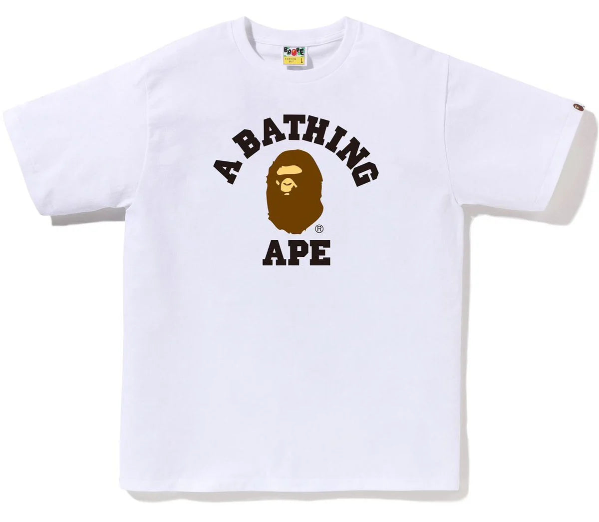 A BATHING APE BAPE COLLEGE TEE WHITE