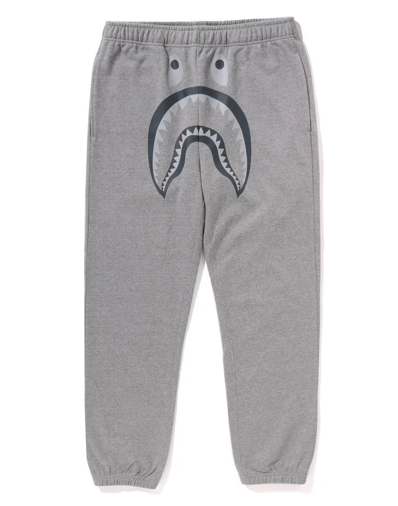 A BATHING APE BAPE SHARK SWEAT PANTS GRAY