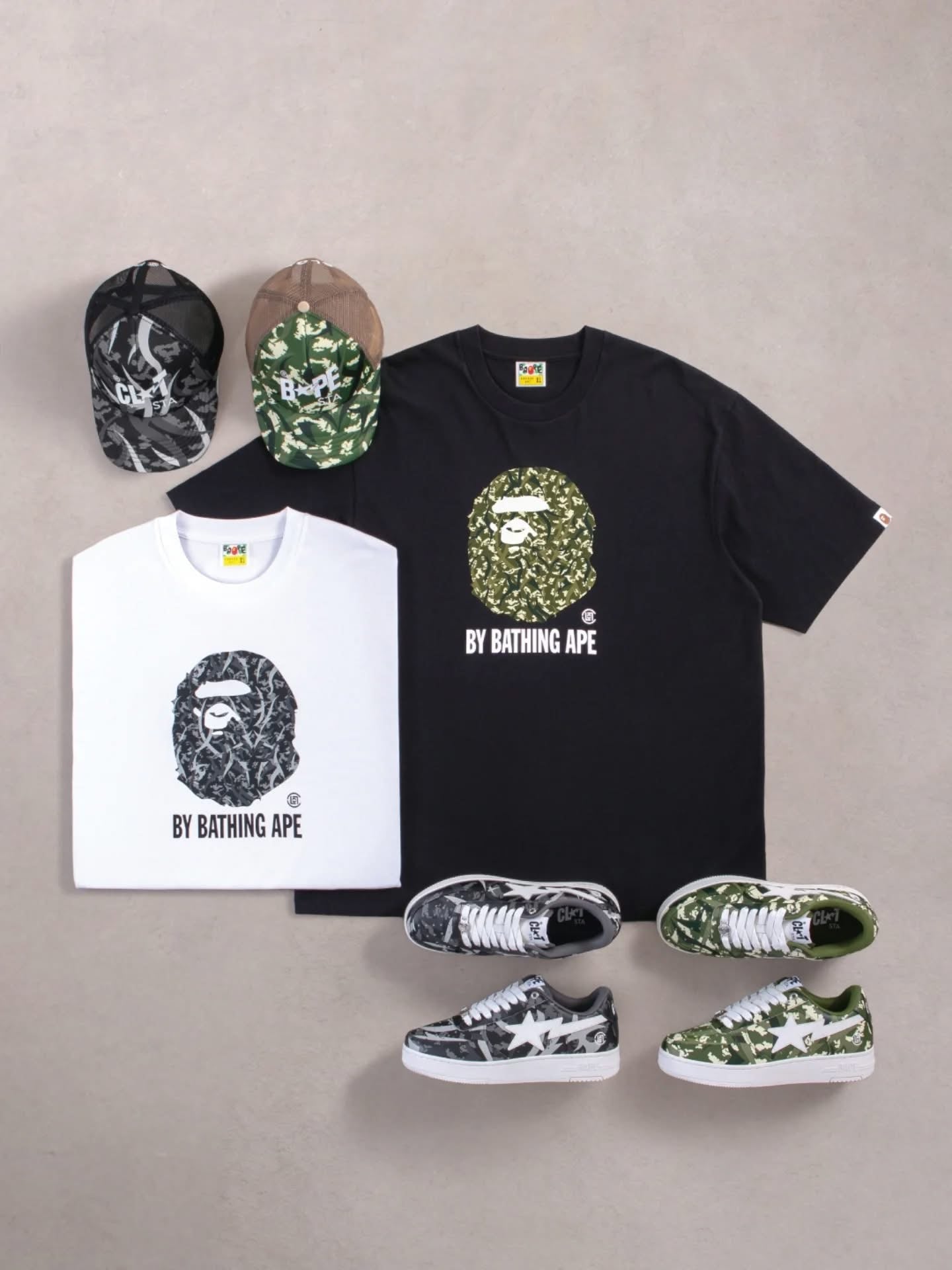 A BATHING APE BAPE CLOT BY BATHING APE RELAXED FIT TEE BLACK