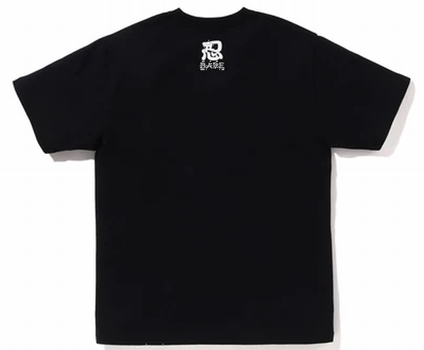 A BATHING APE BAPE NINJA COLLEGE TEE ( JAPAN LIMITED ) BLACK