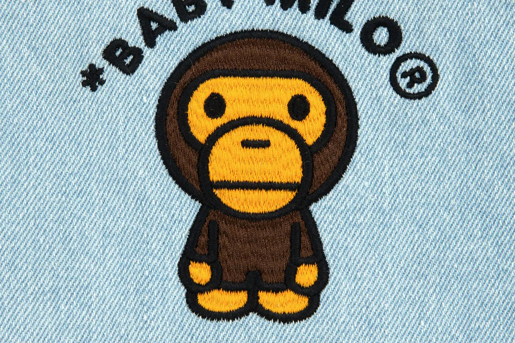 A BATHING APE BAPE BABY MILO STORE BABY MILO DENIM SMALL TOTE BAG