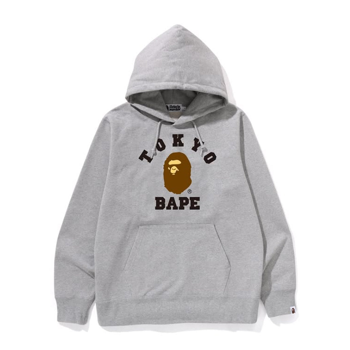 A BATHING APE BAPE TOKYO EXCLUSIVE COLLEGE PULLOVER HOODIE GRAY