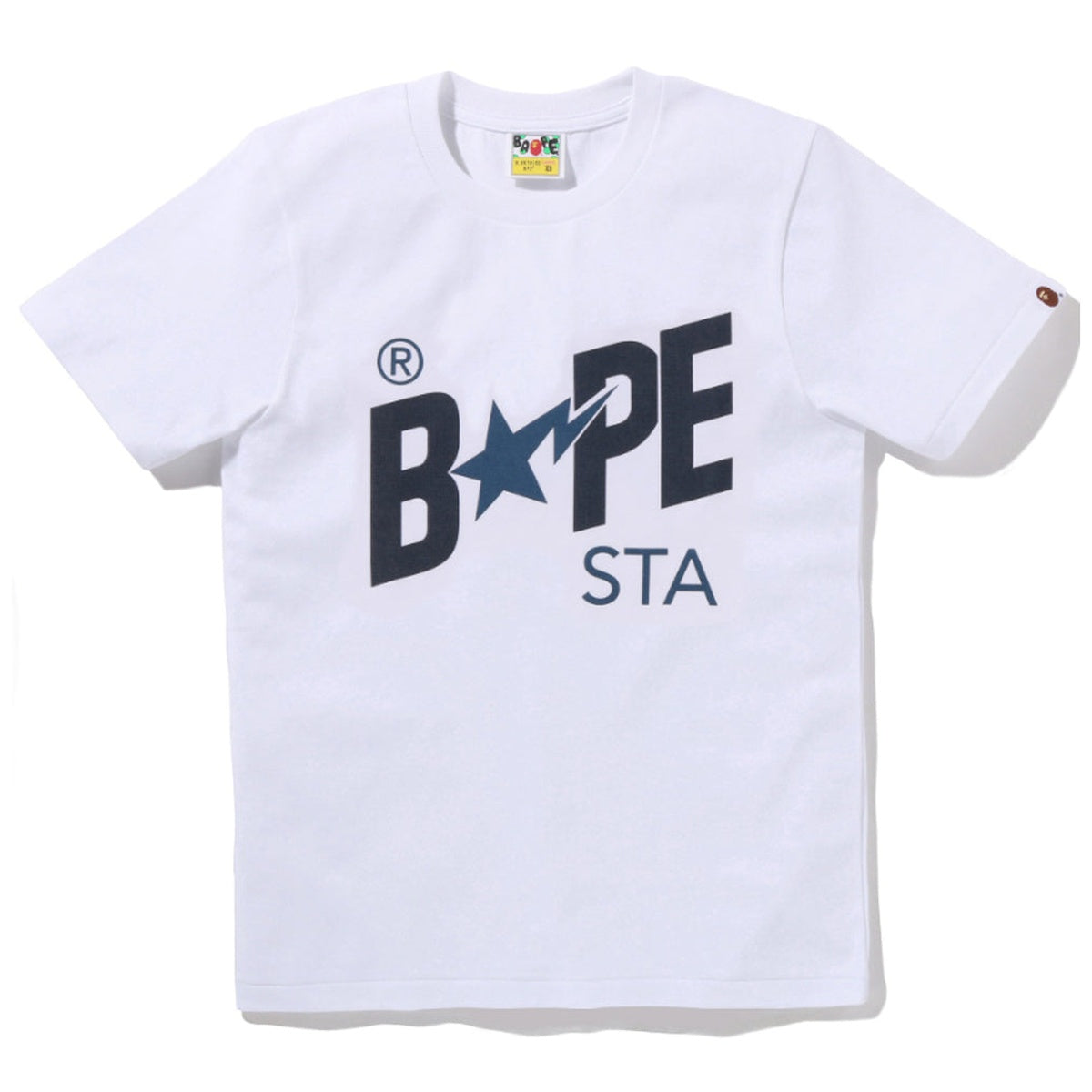 A BATHING APE Ladies' DENIM BAPE STA LOGO TEE WHITE