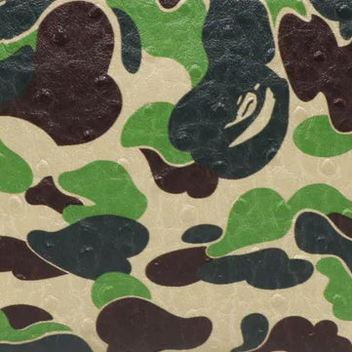 A BATHING APE BAPE ABC CAMO PU OSTRICH BOSTON BAG GREEN