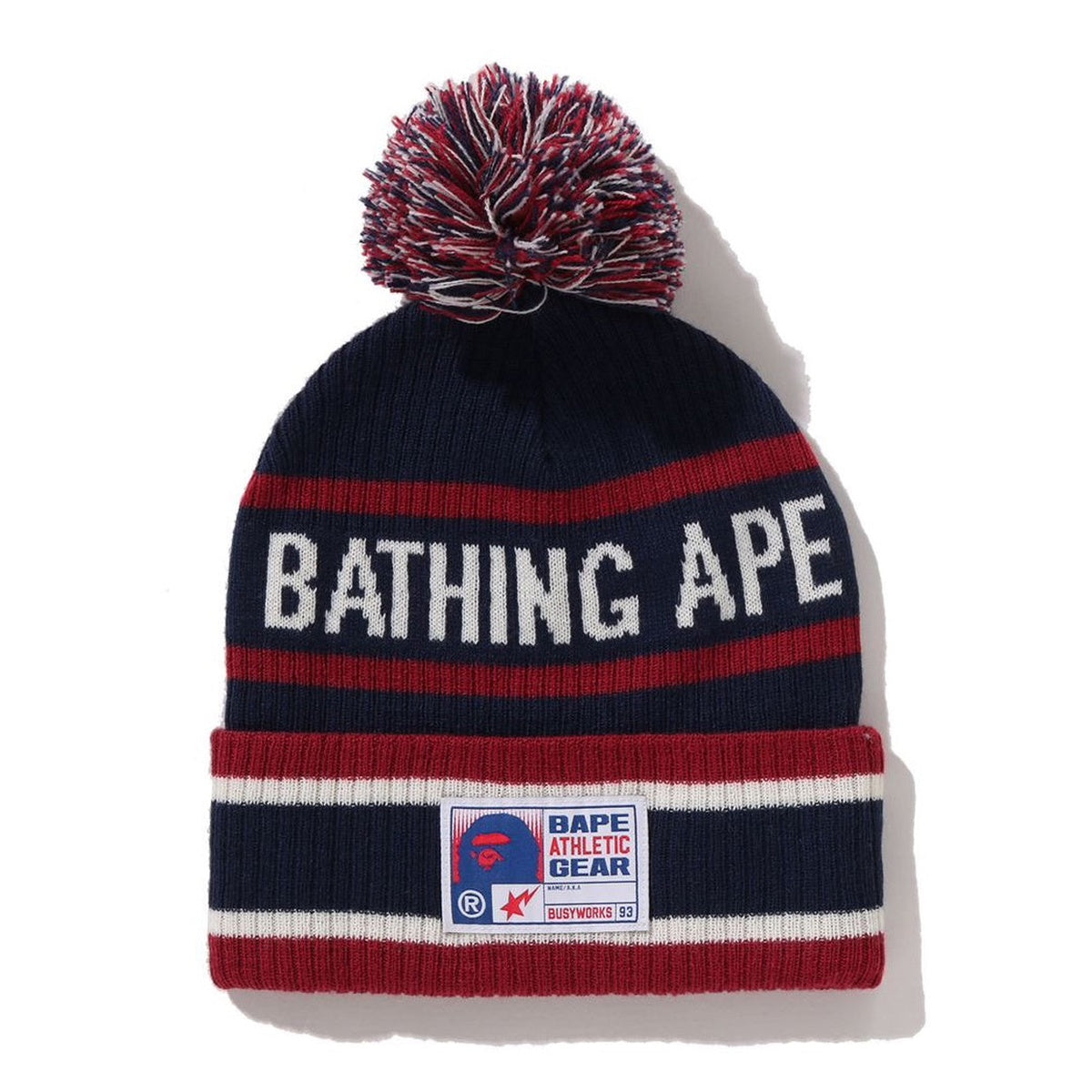 A BATHING APE BAPE POM POM BEANIE NAVY