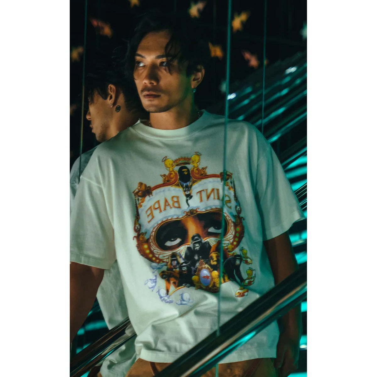A BATHING APE BAPE SAINT MXXXXXX GENERATION TEE WHITE