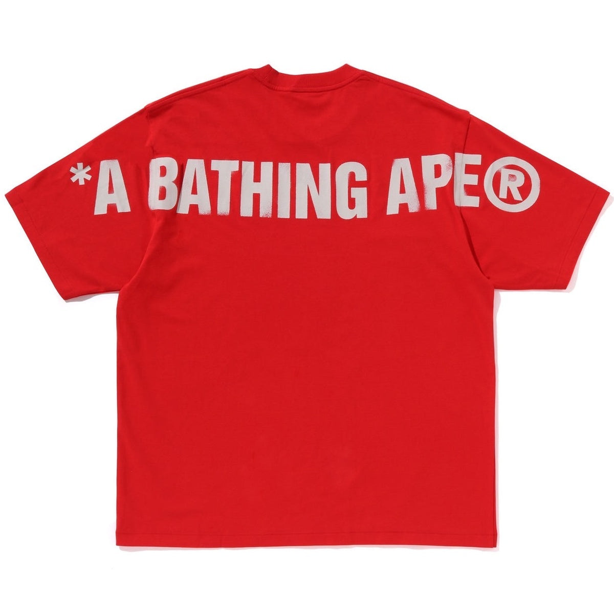 A BATHING APE BAPE SPRAY PRINT APE HEAD RELAXED FIT TEE #2 RED