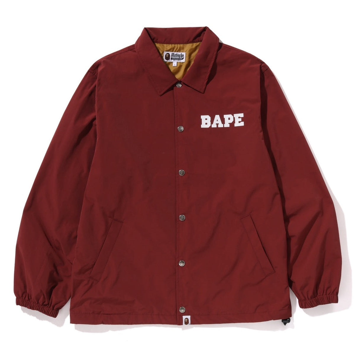 A BATHING APE BAPE COLLEGE COACH JACKET BURGUNDY
