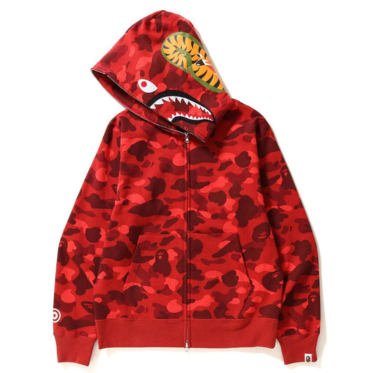 A BATHING APE BAPE COLOR CAMO SHARK HOODIE RED