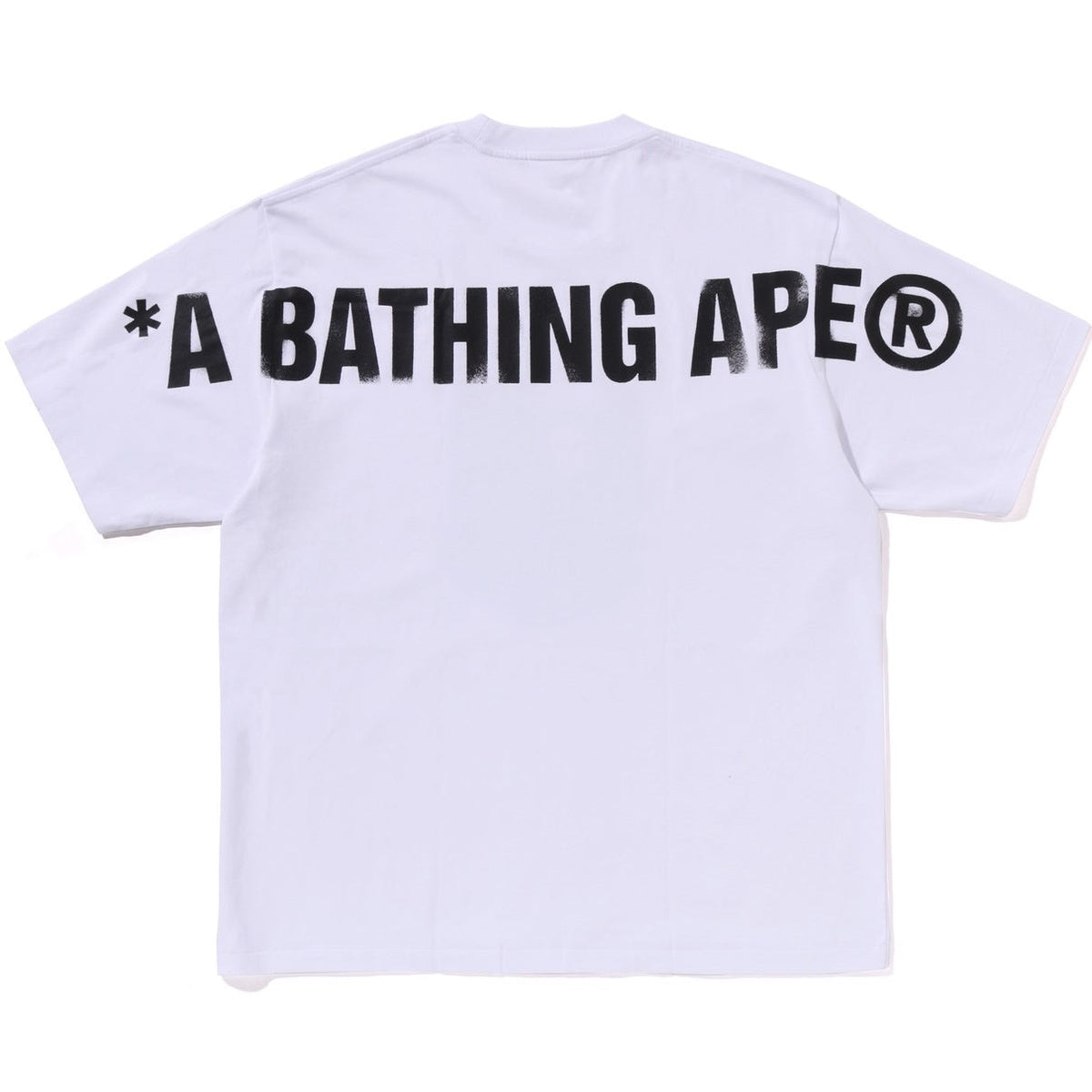 A BATHING APE BAPE SPRAY PRINT APE HEAD RELAXED FIT TEE #2 WHITE