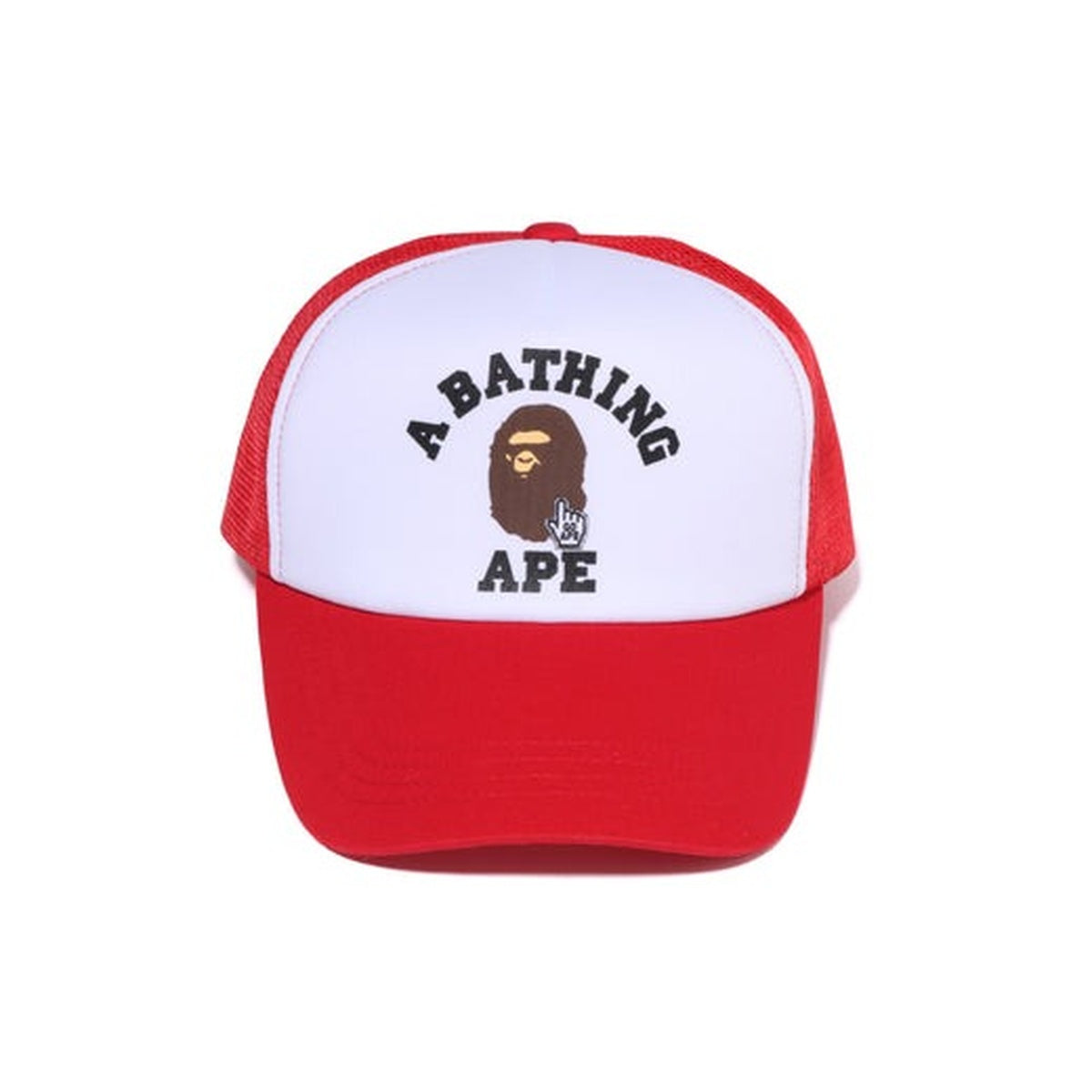 A BATHING APE BAPE ONLINE EXCLUSIVE GO APE POINTER COLLEGE MESH CAP RED